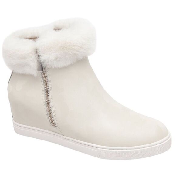 LINEA PAOLO Flossie Faux Fur Bootie In Ivory Camo - Picture 1 of 8